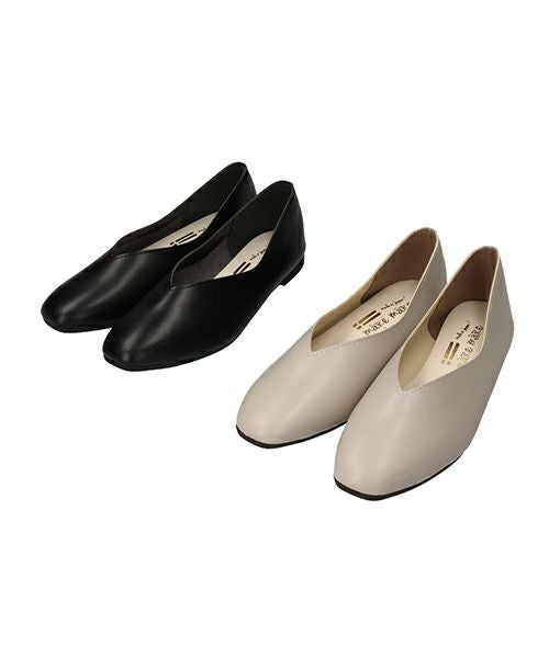 まぁちゃん BALLERINA FLAT SHOES フラットシューズ Women's Black Leather Ballerina Shoes Strascico - Marsèll