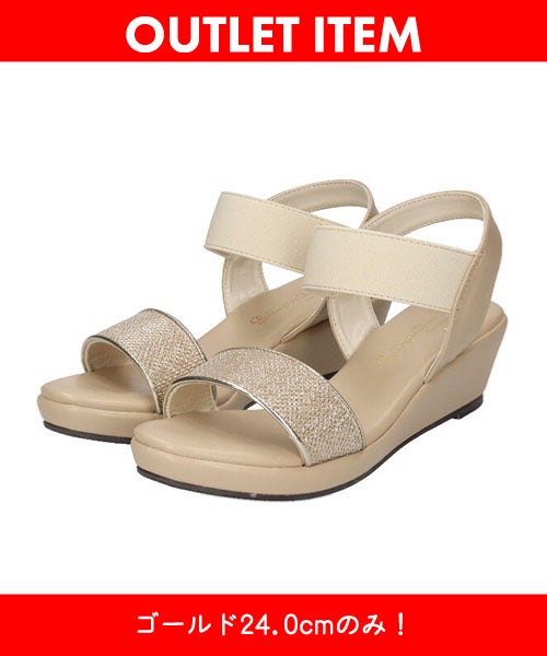 ラメウェッジサンダルTH241425