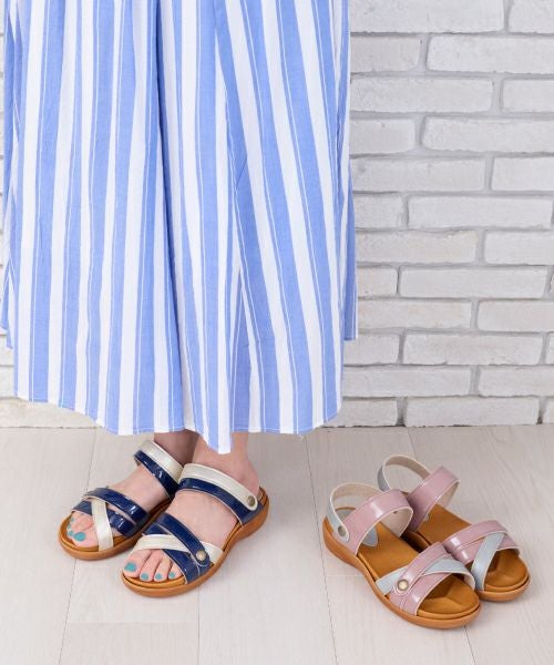 2WAYエナメルコンビサンダルHP251417A