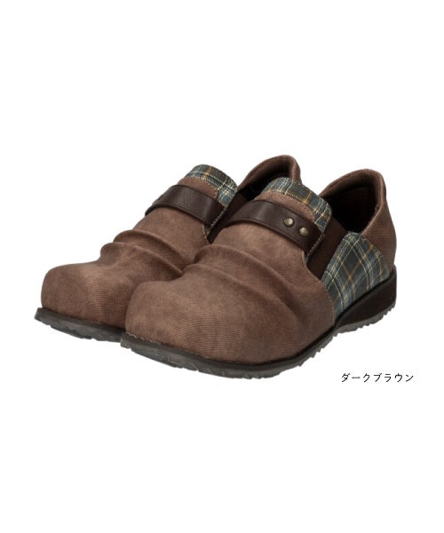 チェックコンビスリッポンシューズKLZ262311